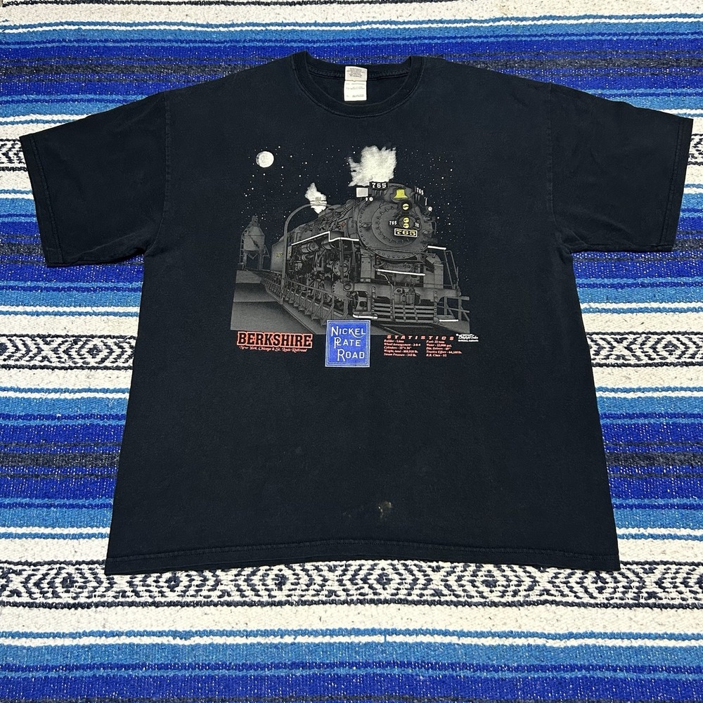 Vintage Nickel Plate Road 765 Berkshire Steam Train T Shirt Men's XL Railroad